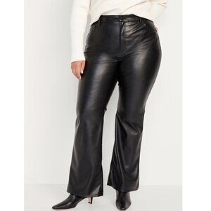 Old Navy Higher High-Waisted Faux-Leather Flare Pants P179